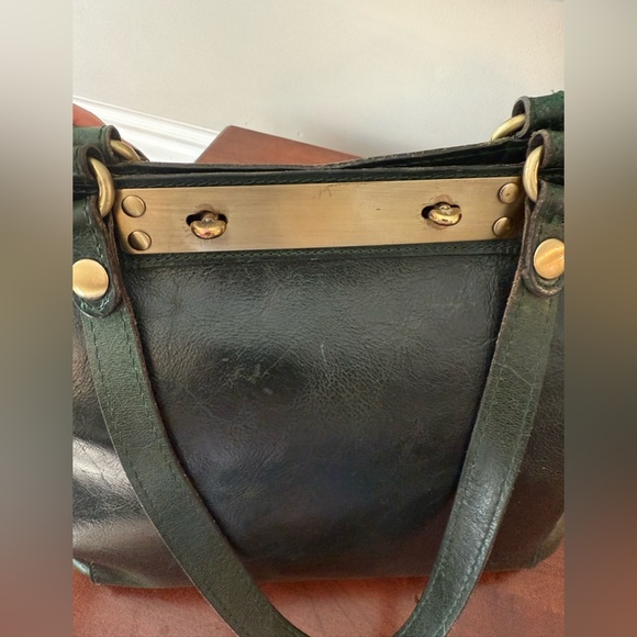 Patricia Nash Dark Green Genuine Leather Bag | Double Handles + Crossbody 🌲☘️ - Picture 9 of 15